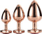 Dream Toys - Aluminium anaalplug set met siersteen 3 delig Gleaming Love - Roségoud