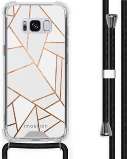 iMoshion Hoesje Geschikt voor Samsung Galaxy S8 Hoesje Met Koord - iMoshion Design Hoesje met Koord - Wit / Meerkleurig / Goud / White Graphic