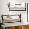 vidaXL - Wandschappen - met - stangen - 2 - st - 65x25x30 - cm - sonoma - eikenkleurig