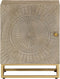 vidaXL - Nachtkastje - 40x30x50 - cm - massief - mangohout - en - ijzer