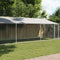 vidaXL - Hondenhok - met - dak - en - deur - 8x2x2 - m - gegalvaniseerd - staal - grijs