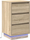 vidaXL - Nachtkastje - met - LED - in - Sonoma - Eiken - 39x34,5x65 - cm - - - Geengineerd - Hout