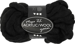XL garen van acryl, l: 15 m, 300 gr, zwart