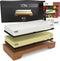 XL Wetsteen set 1000 6000 met E-Book - Slijpsteen Messen - Acaciahouder Anti-Slip - Groot Oppervlak Slijpen - 23x10x2.5 CM - Messenslijper - VDN