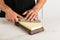 XL Wetsteen set 1000 6000 met E-Book - Slijpsteen Messen - Acaciahouder Anti-Slip - Groot Oppervlak Slijpen - 23x10x2.5 CM - Messenslijper - VDN
