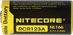 CR123A NiteCore 16340 Li-ionbatterij 2 / 3A-cel voor 3,7 volt lampen 650mAh
