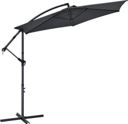 Juskys Brazil - Zweefparasol - 330 cm - Donkergrijs