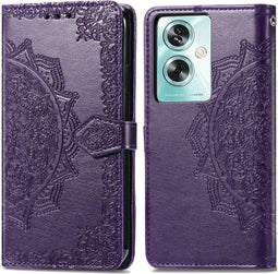 iMoshion Hoesje Geschikt voor Oppo A79 Hoesje Met Pasjeshouder - iMoshion Mandala Bookcase - Paars