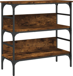 vidaXL - Wandtafel - 75x32x75 - cm - bewerkt - hout - gerookt - eikenkleurig