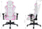 Gamestoel Thomas - bureaustoel racing gaming - ergonomisch - wit roze