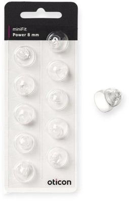 Oticon minifit POWER dome MAAT: 8 MM - DUBBELE KOEPEL - Blister van 10 stuks - voor MiniRite luidspreker