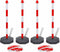 vidaXL - Set - van - 4 - kettingpalen - en - 2 - kunststof - kettingen - van - 10 - m