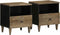 vidaXL - Nachtkastjes - 2 - st - 40x33x46 - cm - massief - mangohout - lichtgrijs