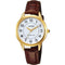 Lorus RG252JX5 - Dames Horloge - Roestvrijstaal goud - Leer bruin - 5 ATM waterdicht - 30 mm