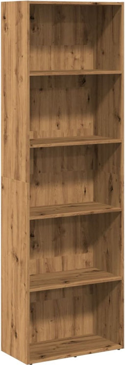 vidaXL - Boekenkast - 60x30x189 - cm - bewerkt - hout - artisanaal - eikenkleurig
