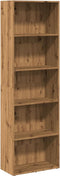 vidaXL - Boekenkast - 60x30x189 - cm - bewerkt - hout - artisanaal - eikenkleurig
