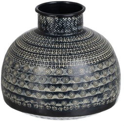 Vaas 20,5 x 20,5 x 18 cm Zwart Aluminium