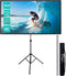CCLIFE Inklapbaar Beamerscherm met Statief - 80/90/100 inch Projectiescherm - Rolscherm voor Home Cinema