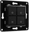 Shelly Wall Switch 4 - Schakelaar 4-voudig - Zwart