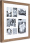 XLBoom Badia Fotolijst - Collagelijst voor 7 foto's - In Hout - Walnoot - 58×4,5×58cm