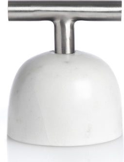 XLBoom Carry Away Paperweight - Wit Marmer - Presse Papier - RVS