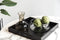 XLBoom Dienblad Zen Medium - In Hout - Zwart - 40 × 40 × 6 cm