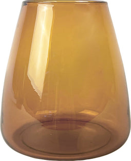 XLBoom Dim Smooth Small Vaas - Glas - Voor Binnen - Amber - 15×15×16,5cm