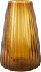 XLBoom Dim Stripe Large Vaas - Glas - Voor Binnen - Amber - 19,5×19,5×30cm