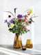 XLBoom Dim Stripe Large Vaas - Glas - Voor Binnen - Amber - 19,5×19,5×30cm