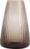 XLBoom Dim Stripe Large Vaas - Glas - Voor Binnen - Grijs - 19,5×19,5×30cm