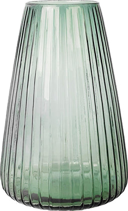 XLBoom Dim Stripe Large Vaas - Glas - Voor Binnen - Lichtgroen - 19,5×19,5×30cm