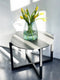 XLBoom Dim Stripe Medium Vaas - Glas - Voor Binnen - Lichtgroen - 17,5×17,5×23cm