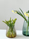 XLBoom Dim Stripe Small Vaas - Glas - Voor Binnen - Licht Amber - 15×15×16,5cm