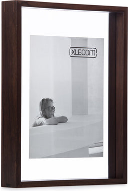 XLBoom Floating Box Fotolijst - In Hout - Walnoot - Fotoformaat 28x35.5cm
