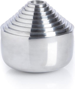 XLBoom Laps Kaarsenhouder - In Aluminium - Zilver - 11 x 11 x 10,5cm