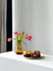 XLBoom Spinn Vaas Small - Glas - Voor Binnen - Amber - 15 × 15 × 18,75 cm