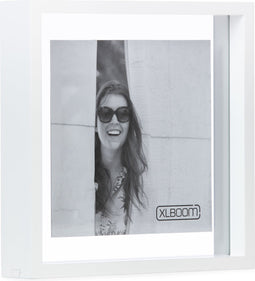 XLBoom Square Floating Box Fotolijst - In Hout - Wit - Fotoformaat 25x25cm