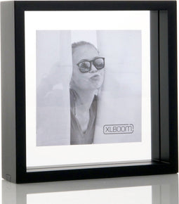 XLBoom Square Floating Box Fotolijst - In Hout - Zwart - Fotoformaat 20x20cm