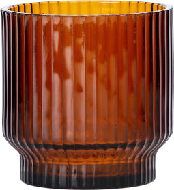 XLBoom VOLTA - Vaas / IJsemmer geribbeld glas - AMBER - Ø15 x h15cm
