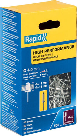 Rapid 5001432 - Klinknagels - Ø 4 x 8 mm - Zwart (500 stuks)