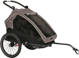 XLC DuoS Fietskar - Antraciet - BS-C10 - Voor twee kinderen - Kinderwagen - Jogger