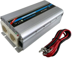HTC Spanningsomvormer 24/220 V 1000 W met 2 stopcontacten
