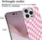 iMoshion Hoesje Geschikt voor iPhone 14 Pro Hoesje Siliconen - iMoshion Design hoesje - Roze / Retro Pink Check