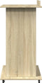 vidaXL - Lessenaar - met - wielen - en - lade - 55x55x107 - cm - hout - sonoma - eiken