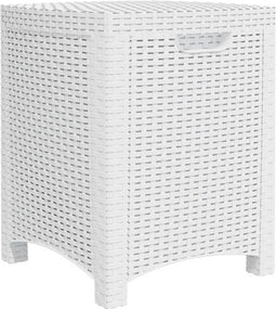 vidaXL - Tuinbox - 39x39x46 - cm - PP - rattan - wit