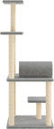 vidaXL - Kattenmeubel - met - sisal - krabpalen - 136 - cm - lichtgrijs