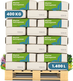Organifer Biochar - Plantaardige Houtskool Bodemverbeteraar - 400 kg - Verhoogt Bodemvruchtbaarheid - Vermindert Stikstofverlies