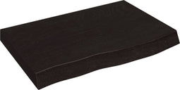 vidaXL - Wandschap - 60x40x(2-6)cm - behandeld - massief - eikenhout - donkerbruin
