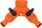 BLACK+DECKER Dubbel Kraanstuk - Tuinslang Koppeling - 2 Uitgangen - Geïntegreerde Waterstop - Oranje/Zwart