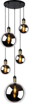 Lucide JULIUS - Hanglamp - 5xE27 - Dimbaar - Fumé
